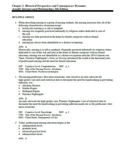Interpersonal Relationships 8th Edition TEST BANK