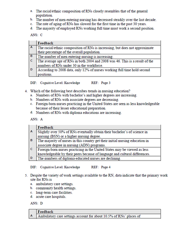 Professional Nursing Concepts and Challenges 10th Edition TEST BANK