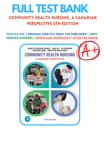 Community Health Nursing A Canadian Perspective 5th Edition Test Bank