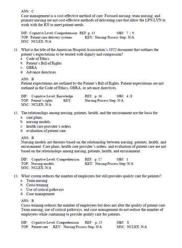 Foundations of Nursing 9th Edition Cooper TEST BANK