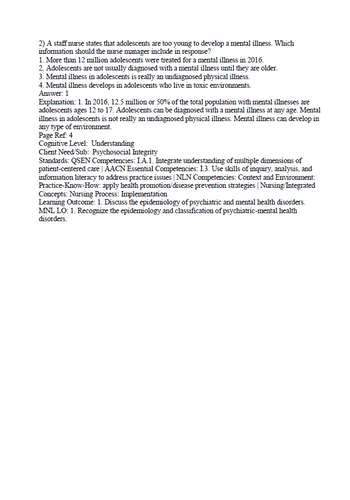 Psychiatric Mental Health Nursing From Suffering to Hope 2nd Edition Test Bank