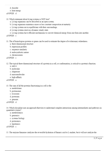 Lehninger Principles of Biochemistry 8th Edition Test Bank