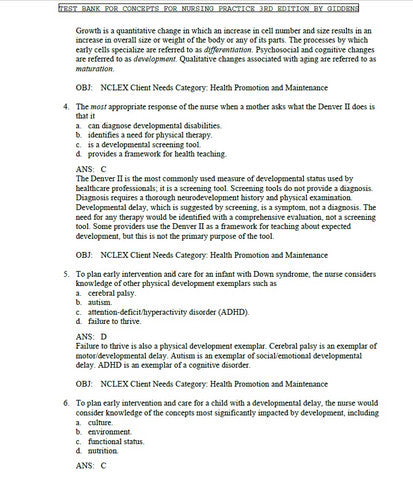 Concepts For Nursing Practice 3rd Edition TEST BANK