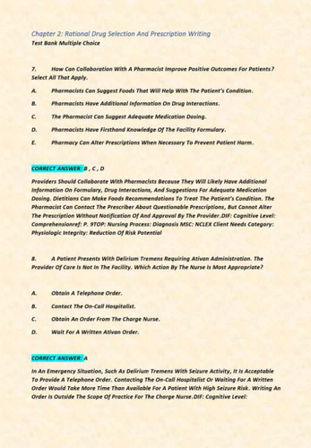Lehne's Pharmacotherapeutics for Advanced Practice Nurses 3rd Edition Test Bank
