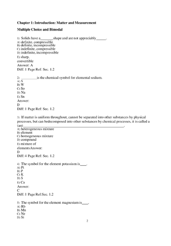 Chemistry 14th Edition by Raymond Chang Test Bank