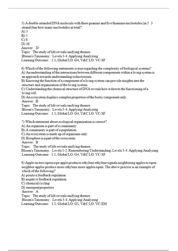 Campbell Biology 12th Edition Test Bank