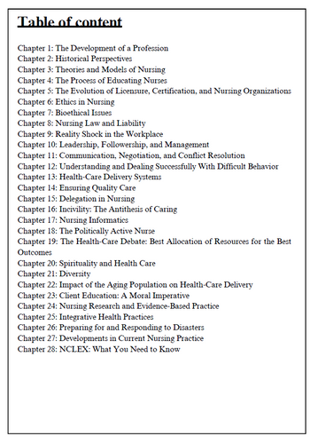 Nursing Now Today's Issues, Tomorrows Trends 8th Edition TEST BANK
