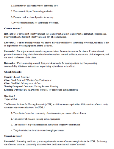 Foundations of Nursing Research 7th Edition TEST BANK