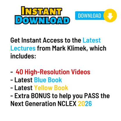 Mark Klimek Latest Lectures for the Next Gen NCLEX 2026 | Instant Download