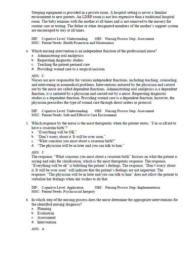 Foundations of Maternal-Newborn Nursing and Women's Health Nursing 7e TEST BANK
