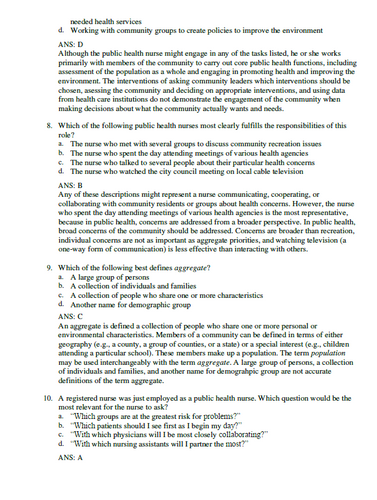 Foundations for Population Health in Community Public Health Nursing 5e TESTBANK