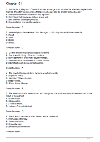 Current Psychotherapies 11th Edition TEST BANK