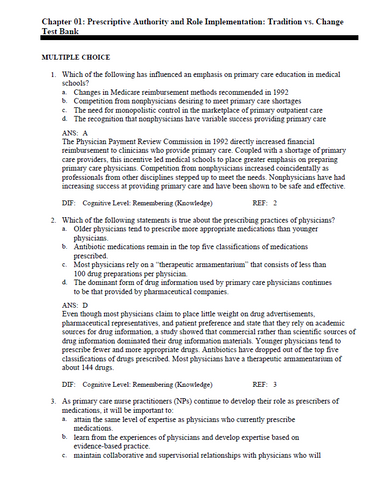 Edmunds Pharmacology for the Primary Care Provider TEST BANK
