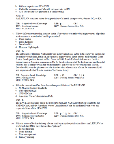 Foundations of Nursing 9th Edition Cooper TEST BANK