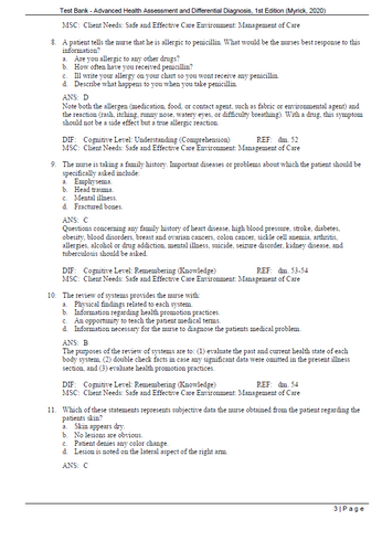 Advanced Health Assessment and Differential Diagnosis Essentials TEST BANK