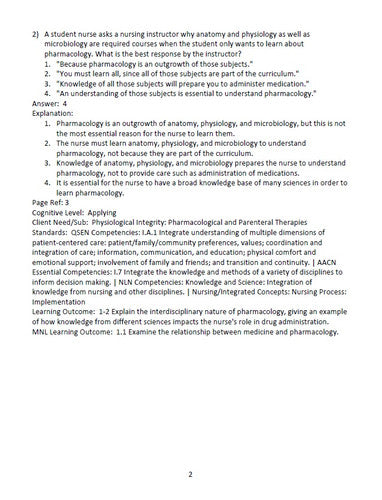 Pharmacology for Nurses 6th Edition Adams TEST BANK