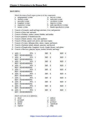 Understanding Anatomy & Physiology 3rd Edition Thompson TEST BANK