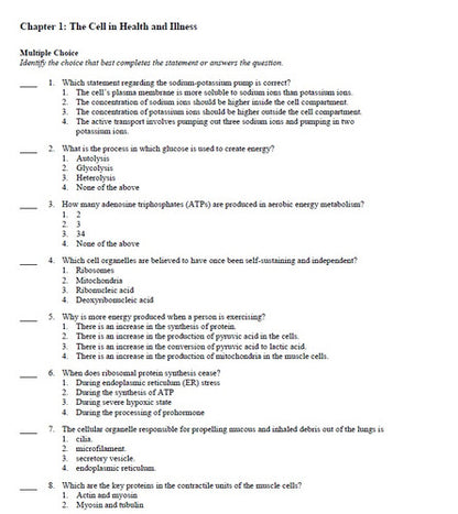 Pathophysiology Introductory Concepts and Clinical Perspectives TEST BANK