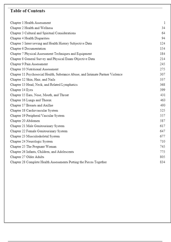 Health and Physical Assessment In Nursing 4th Edition TEST BANK