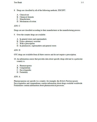 Pharmacology for Health Professionals 5th Edition TEST BANK