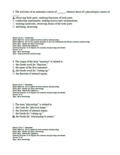 Hole's Human Anatomy & Physiology 16th Edition TEST BANK