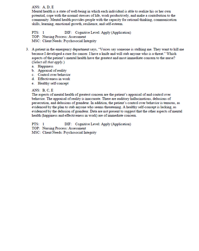 Varcarolis Foundations of Psychiatric Mental Health Nursing 10thEdition TestBank