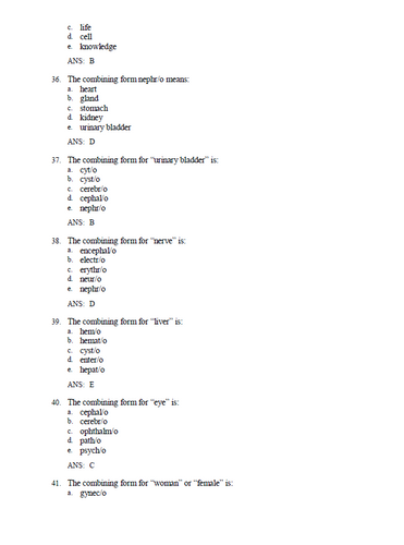 Medical Terminology A Short Course 9th Edition TEST BANK