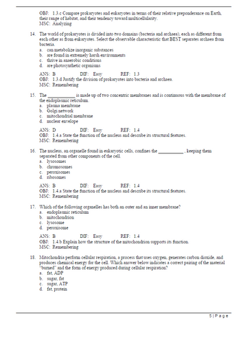 Essential Cell Biology 5th Edition TEST BANK