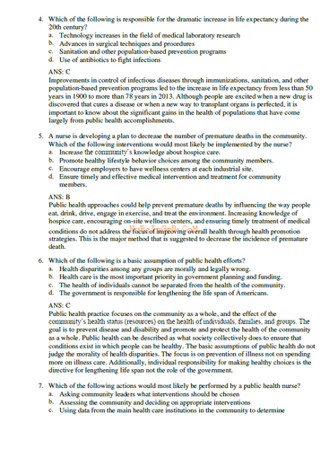 Foundations for Population Health in Community Public Health Nursing 5e TESTBANK