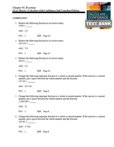 Gray Morris's Calculate with Confidence 2nd Canadian Edition Test Bank