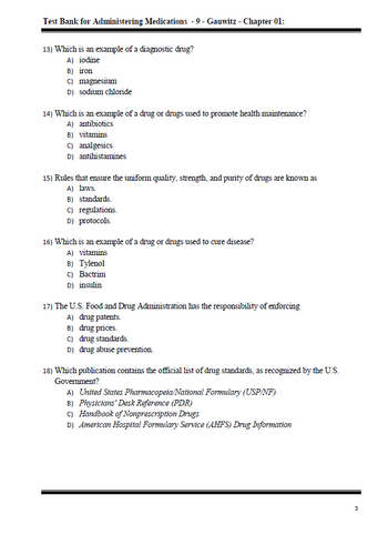 Administering Medications 9th Edition Test Bank