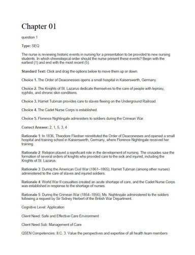 Kozier & Erb's Fundamentals of Nursing 10th Edition TEST BANK