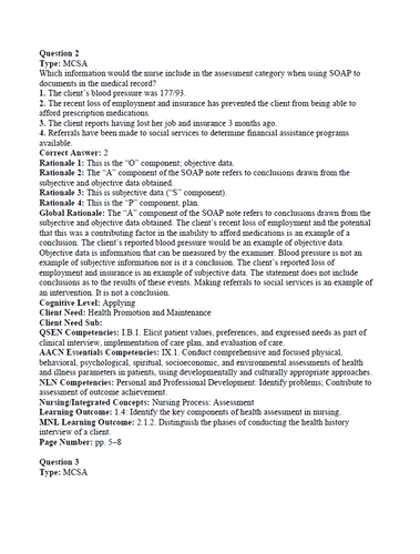 Health and Physical Assessment in Nursing 3rd Edition TEST BANK