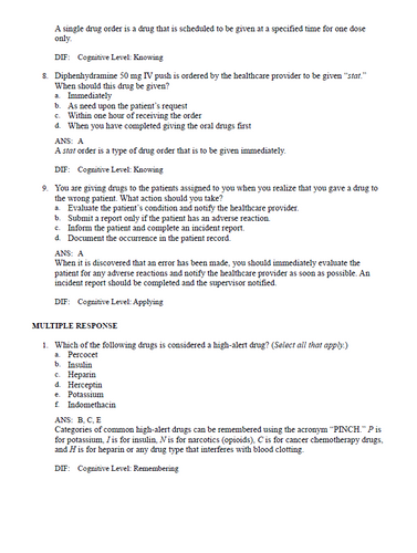 Introduction to Clinical Pharmacology 11th Edition TEST BANK