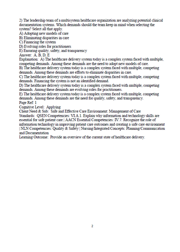 Handbook of Informatics for Nurses & Healthcare Professionals 6th Edition Test B