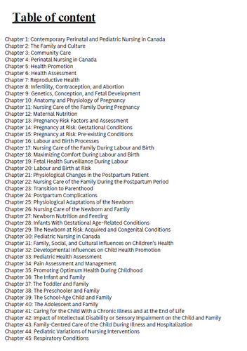 Perrys Maternal Child Nursing Care in Canada 3rd Edition TEST BANK