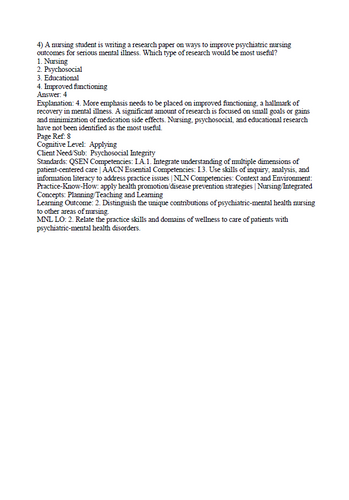 Psychiatric Mental Health Nursing From Suffering to Hope 2nd Edition Test Bank