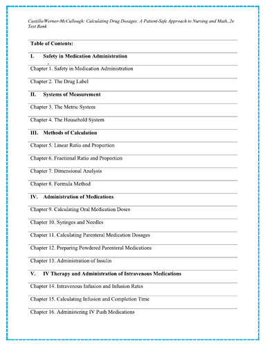 Calculating Drug Dosages A Patient-Safe Approach to Nursing 2nd Edition TestBank