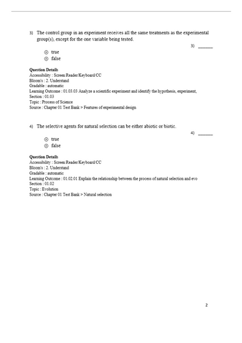 Biology 2024 Release by Sylvia Mader Test Bank