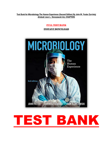Microbiology The Human Experience 2nd Edition Test Bank