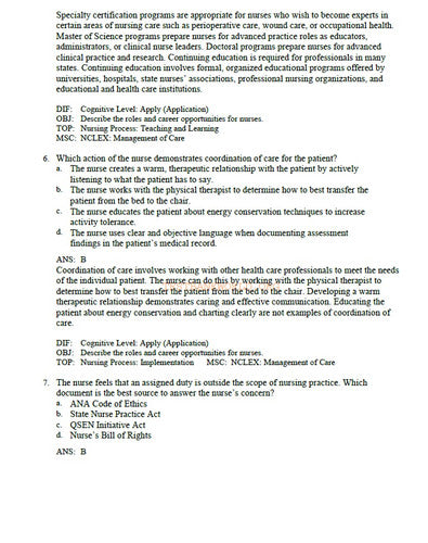 Essentials for Nursing Practice 9th Edition Potter Perry TEST BANK