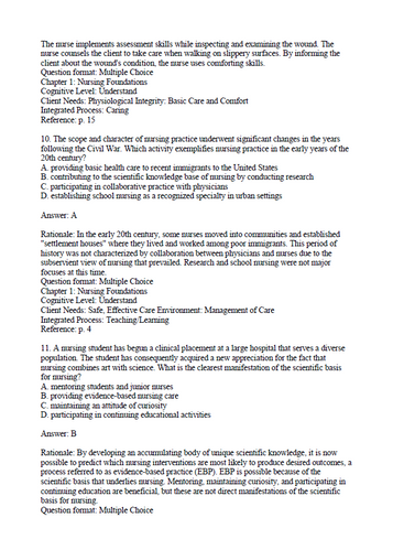 Timby's Fundamental Nursing Skills and Concepts 12th Edition Test Bank