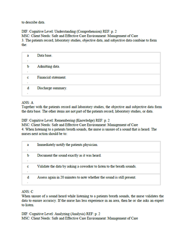 Bates Guide To Physical Examination and History Taking Test Bank