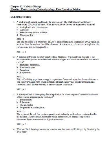 Understanding Pathophysiology 1st Canadian Edition TEST BANK