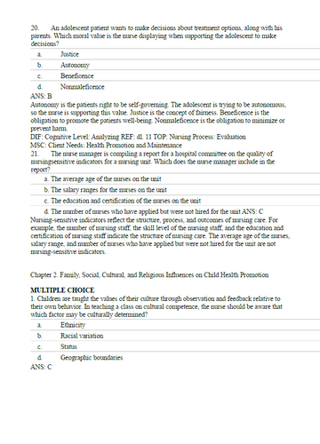 Wong's Essentials of Pediatric Nursing 11th Edition TEST BANK