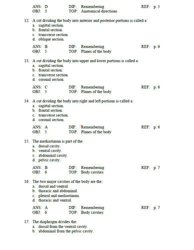Structure and Function of the Body 16th Edition Patton TEST BANK
