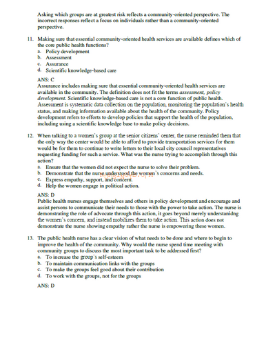 Foundations for Population Health in Community Public Health Nursing 5e TESTBANK