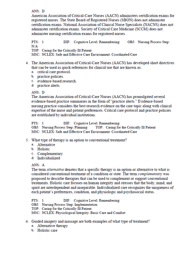 Priorities in Critical Care Nursing 8th Edition Urden TEST BANK