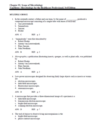 Microbiology for the Healthcare Professional 3rd Edition TEST BANK