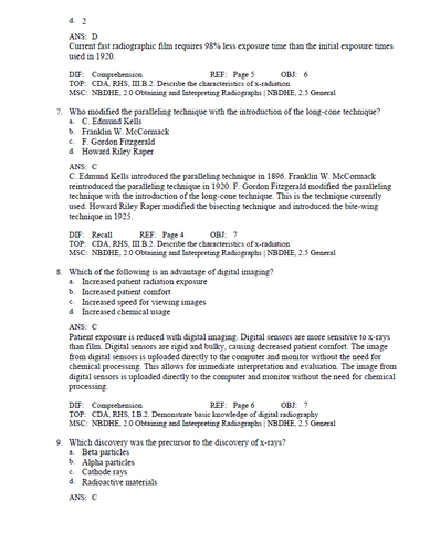Dental Radiography Principles and Techniques 6th Edition Test Bank